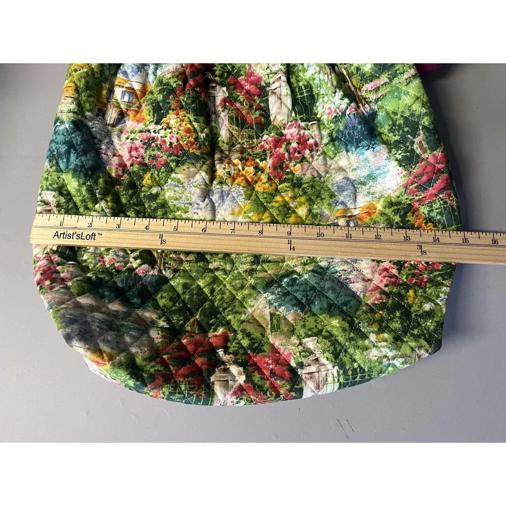 Handmade Shoulder Bag‎ Womens Large Multicolor Floral Quilted Cotton Tote Pouch